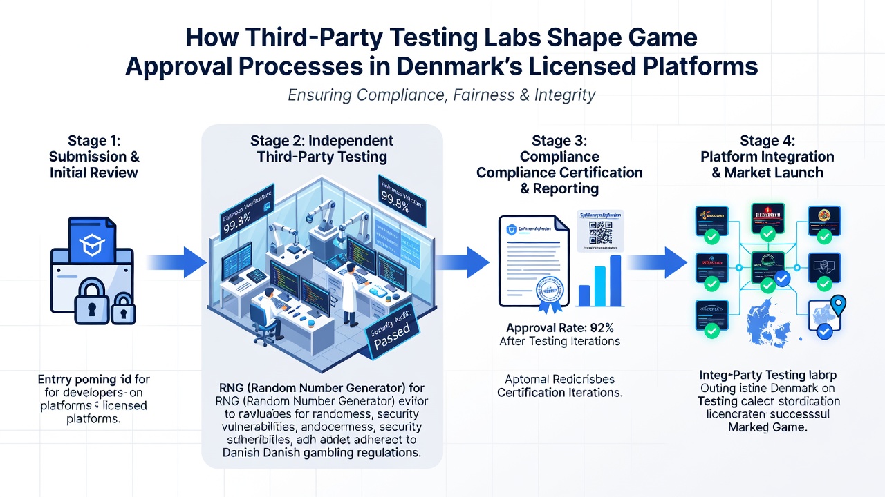 Testapparatuur en certificeringsdocumenten in een gaming laboratorium